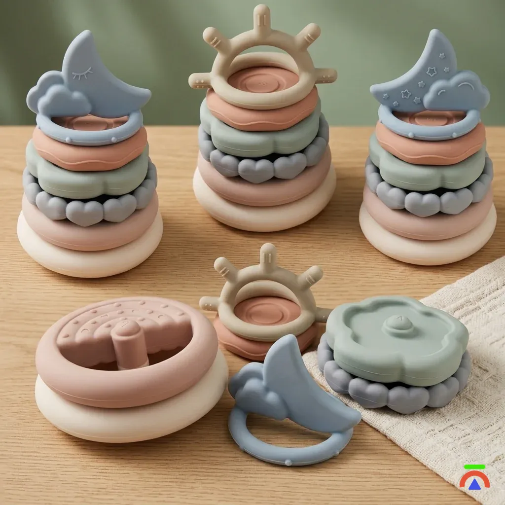 Montessori Soft Silicone Stacking Toy - Image 1
