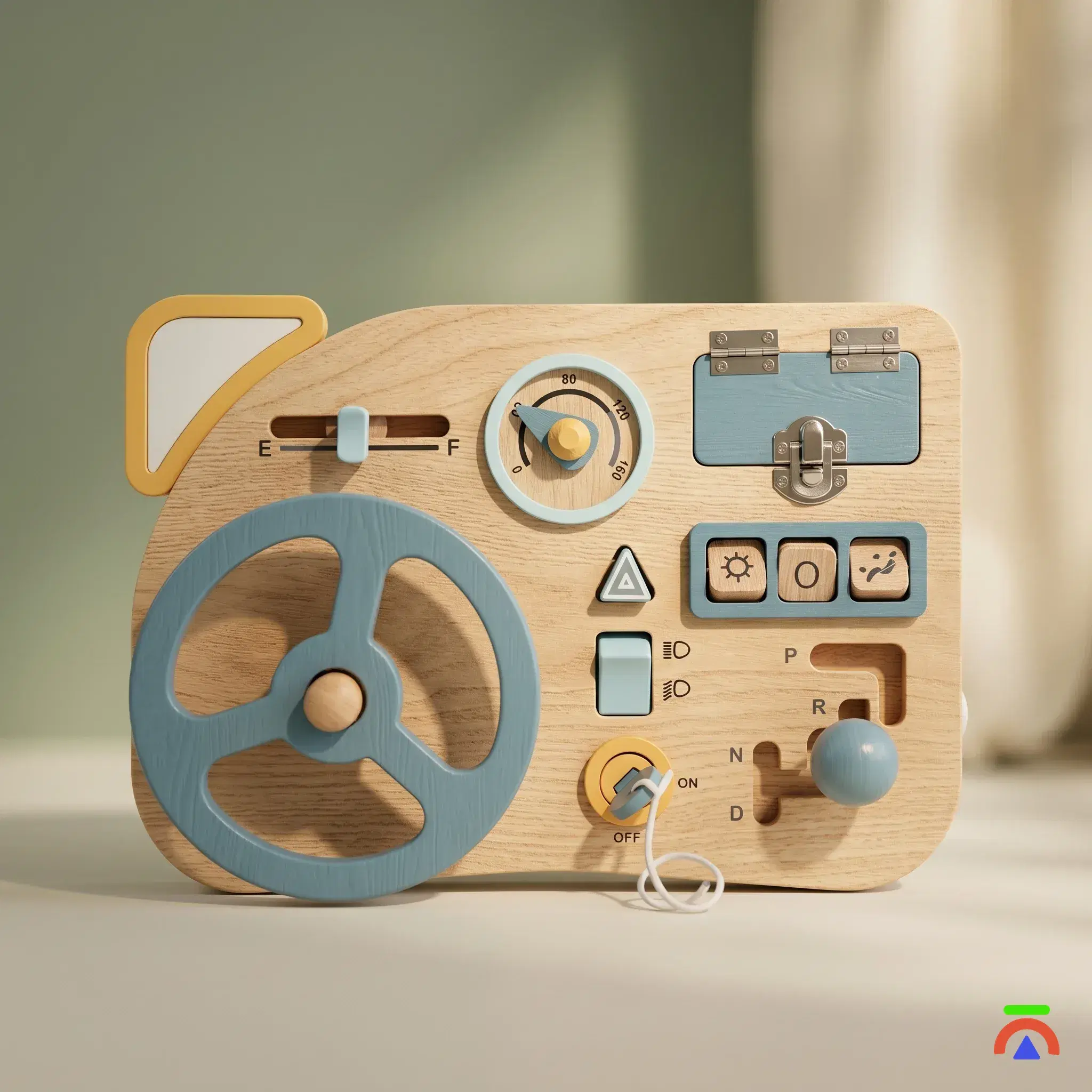 Wooden Busy Board - Steering Wheel - Image 1