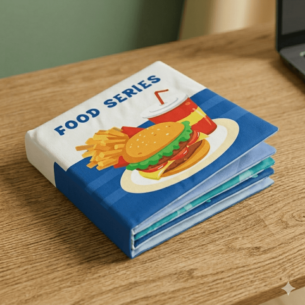 Early Learning Crinkle Cloth Book (food) - Image 1