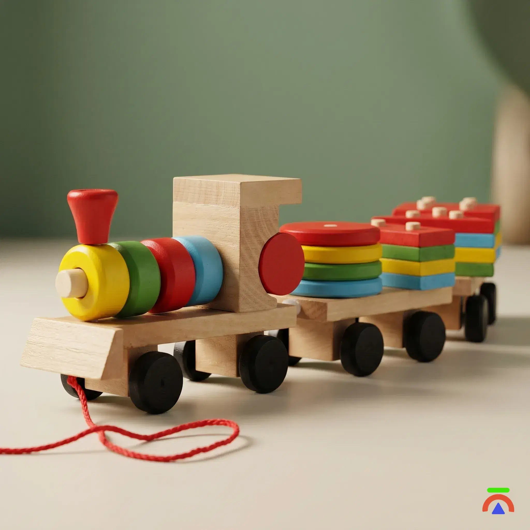 Montessori wooden shape train - Image 1