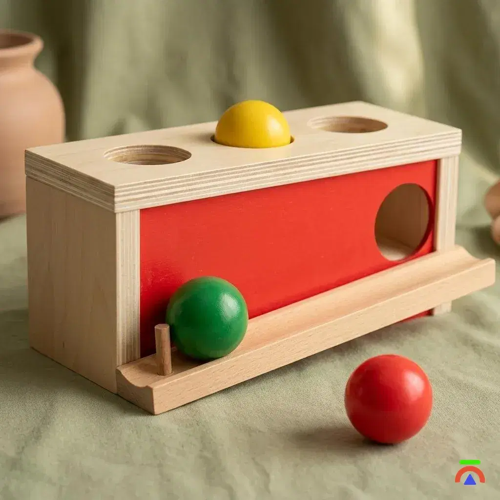 Montessori Object Permanence Box - Ball Drop - 1 - Image 1